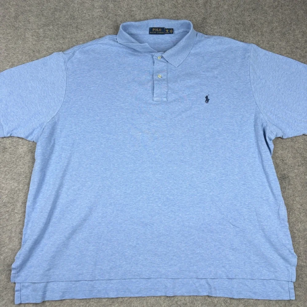 Polo Ralph Lauren Polo Shirt Mens 3XB Blue Heather Short Sleeve Pony Logo